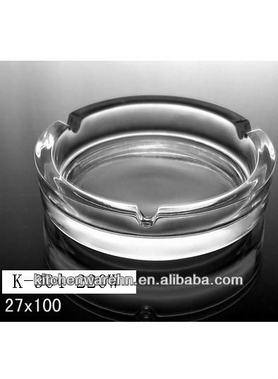 High Transparent Square Shaped Glass Ashtray With Pattern