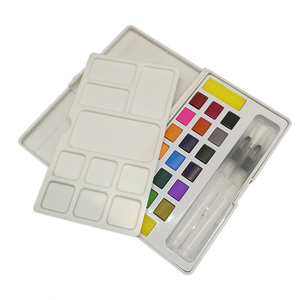 Haute qualité 18 couleurs <span class=keywords><strong>peinture</strong></span> demi-pan <span class=keywords><strong>aquarelle</strong></span> Palette boîte pour <span class=keywords><strong>aquarelle</strong></span> solide - Product Image 2