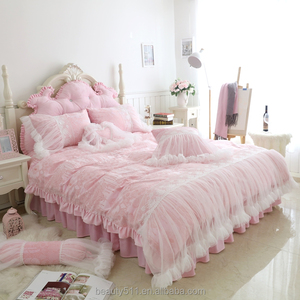 Set di biancheria da <span class=keywords><strong>letto</strong></span> in pizzo di vendita calda copripiumini nuovi di zecca set di biancheria da <span class=keywords><strong>letto</strong></span> CRX11c - Product Image 4