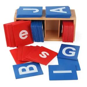 蒙台梭利早教语言教具砂纸字母儿童益智英文木制积木玩具