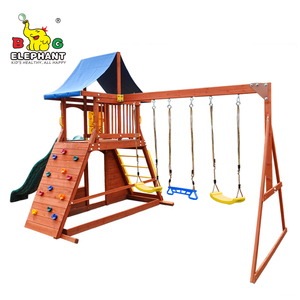 Summit Rise Play Centra - 2022 Cheap Price Outdoor Wooden Playground Swing Set With Plastic Slide