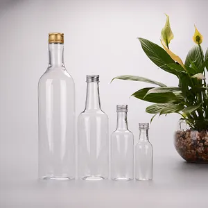 50ML 125ML 150ML 200ML 250ML 330ML 750ml garrafa de suco de plástico PET Garrafa de Vinho Uísque de Plástico PET Material Transparente Embalagem