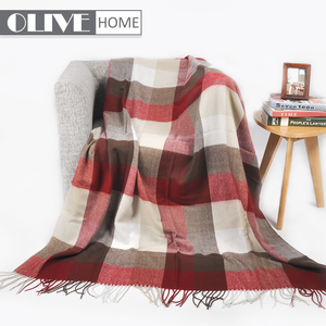 Fábrica de China al por mayor sofá manta tejida cepillado Sylvester <span class=keywords><strong>Plaid</strong></span> acrílico tiro con borla - Product Image 1