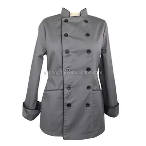 Wholesale Customized Professional Hotel Uniform Restaurant Cook Uniform Long Sleeve Chef Jacket