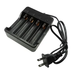 4 Slots Battery AC Wall Travel Charger 18650 DC 4.2V 1200mA Li-ion Rechargeable