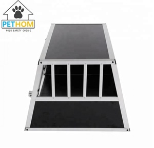 Büyük Köpek Sandık Sağlam Kafes Araba Taşıma Çift Taşıyıcı Bölme Duvar Güvenli ZX896C - Product Image 6
