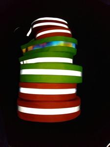 Hi Vis Huỳnh Quang Màu Xanh Lá Cây Rõ Ràng Màu Hồng Phản Quang Polyester Sọc Đàn Hồi Stretchy Ribbon Dây Đeo Băng Cuộn Phản Ánh Dệt Webbing - Product Image 5