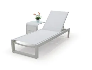 China Fabrikant Hotel Ligstoel Tuinmeubilair Aluminium Dag Bed Zwembad Set Chaise Lounge