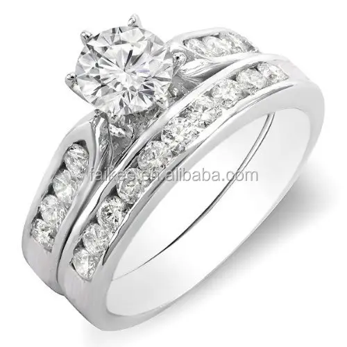 1.00 Carat(ctw)18K Gold Round Diamond Ladies Bridal Engagement Ring Set With Matching Band