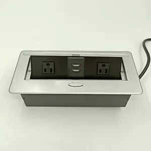 US Furniture pop up concealed mounted Power outlets sockets with 2 USB & 2 USA outlets