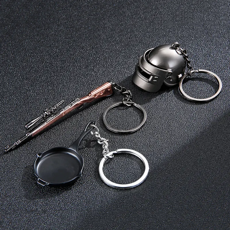 Tùy chỉnh Súng Mũ Bảo Hiểm Móc Chìa Khóa Kim Loại Trò Chơi Keychain