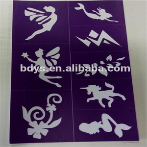 Kit Stencil Seni Gambar Tato dengan Glitter Wajah dan Lem Tubuh, untuk Anak-anak, Remaja, dan Dewasa, Kit Tato Temporer - Product Image 6