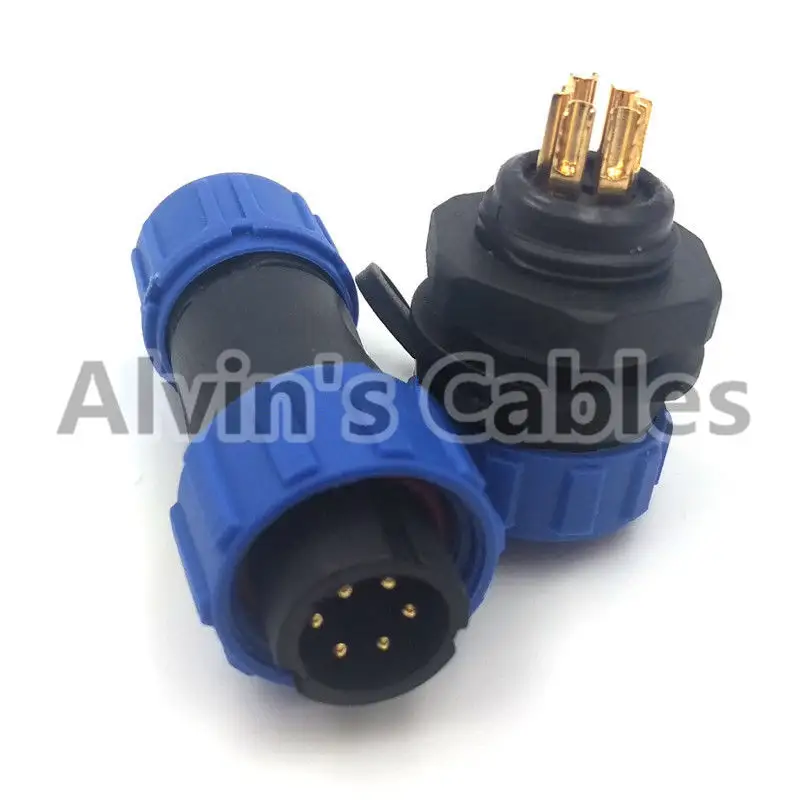 SP13 waterproof 6 pin socket connectors Wire Power LED connector equipment Electrical Power plug socket charger