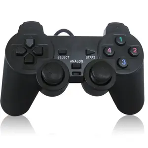 Controle de jogos usb com fio, joystick para pc com vibração dupla