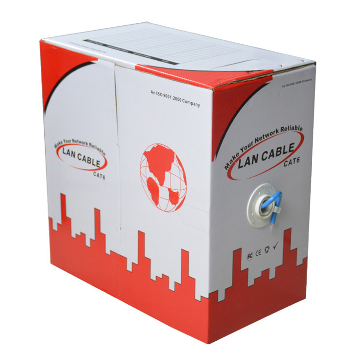 SIPU compra a granel de china CE Aprobó Cu 24AWG utp cat5e cable de red ethernet estándar