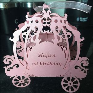 Filles <span class=keywords><strong>communion</strong></span> centres découpé au laser cendrillon anniversaire de mariage boîtes à bonbons - Product Image 6