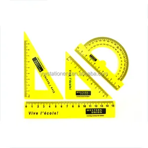 Geometry Ruler Triangle Protractor Combination, Set of 4 Pieces
