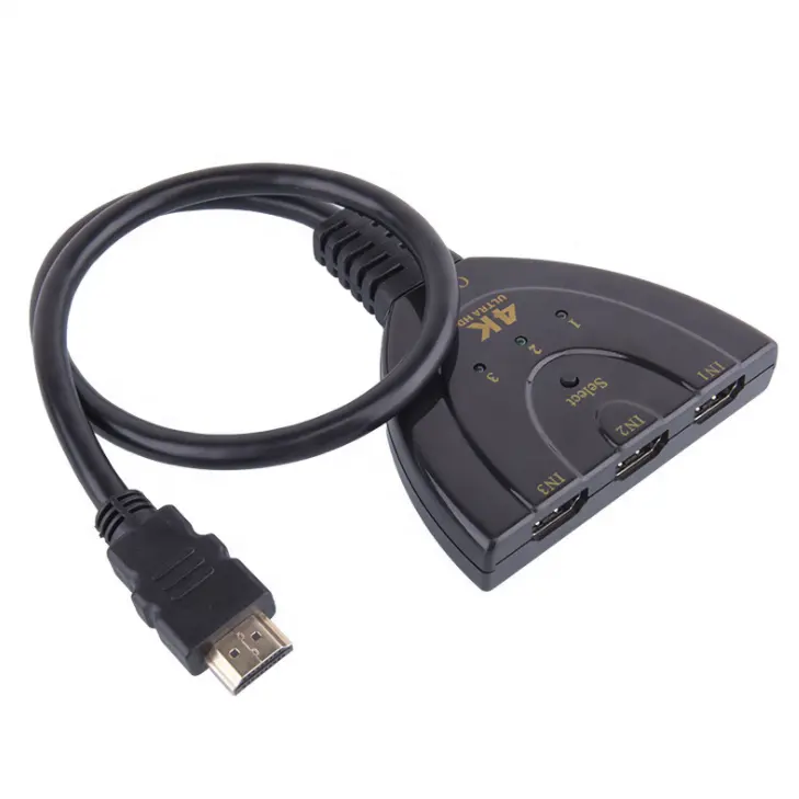 3 Input 1 Output 4k HDMI Switch Cable for Apple TV, Fire Stick, HDTV, PS4, Game Consoles, PC and More