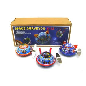 Ретро жестяные игрушки, Классические жестяные игрушки, Заводной космический корабль, НЛО, коллекционный подарок