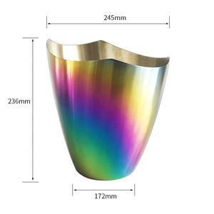Secchiello refrigeratore per vino in acciaio inossidabile a parete singola personalizzato all'ingrosso, secchiello per bevande arcobaleno per champagne, birra e vino, secchiello per ghiaccio in metallo - Product Image 6