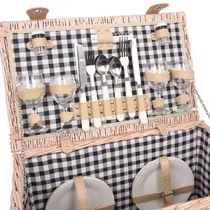 Discount Luxury Cheap Outdoor Picnic Set <strong>Storage</strong> <strong>Baskets</strong> With Handles - Product Image 1