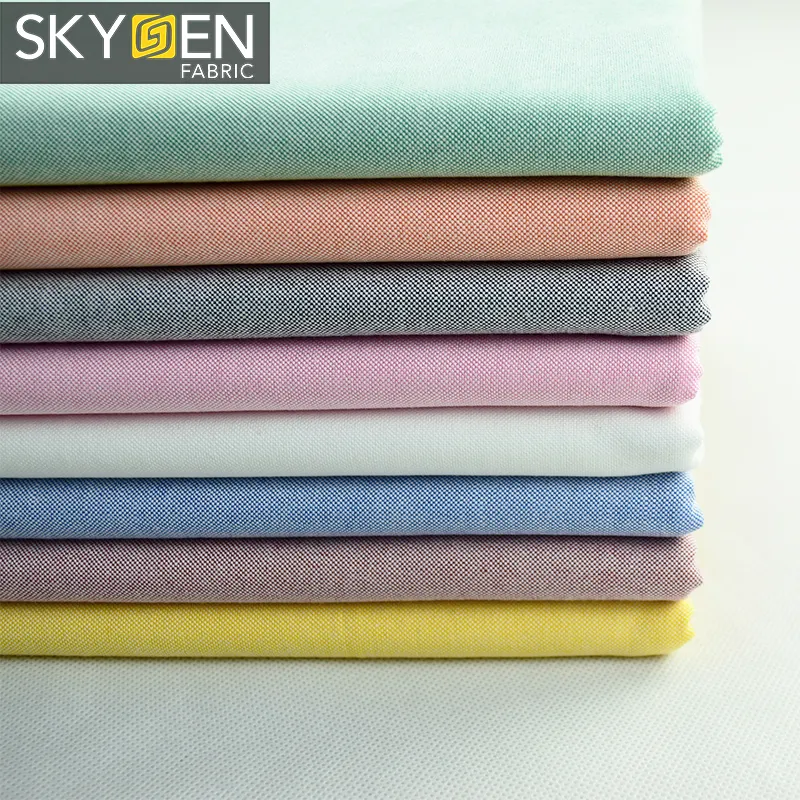 Skygen, дешевая оптовая продажа, в наличии, материал для одежды, 100% хлопок, 170 г/м2, мужская рубашка, американская, Ирландская, оксфордская хлопковая ткань