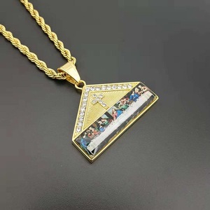 Collar DE <span class=keywords><strong>LA</strong></span> Última <span class=keywords><strong>Cena</strong></span> de Acero Inoxidable Colgante <span class=keywords><strong>Pintura</strong></span> de Da Vinci Última <span class=keywords><strong>Cena</strong></span> - Product Image 1