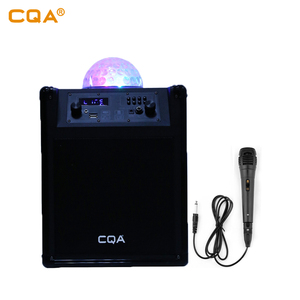 Home <span class=keywords><strong>Radio</strong></span> CQA Dj Sound Box Bass 5 pulgadas de madera portátil Bt Party Speaker Karaoke Box con luz de discoteca - Product Image 2