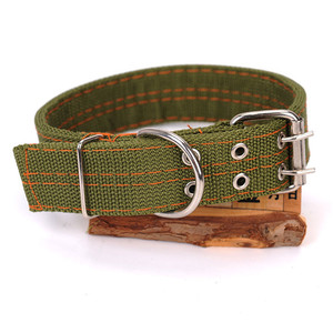 2 Rijen Riemriem Verstelbare Nylon Geweven Tactische Hondenhalsband Grote Grote Hondenhalsband