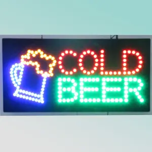 矩形12''x24'''x1 ''' 发光的冰啤酒led标志闪烁led开放式标志显示器来自德隆制造商
