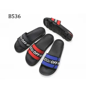 Sandalias planas de PVC con Logo personalizado para hombre, Chanclas de playa, hogar, Arabia, India, para verano - Product Image 1