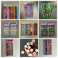 Ensemble de crayons à papier en bois de peuplier personnalisés très bon marché pour l'école, emballage de crayons HB
