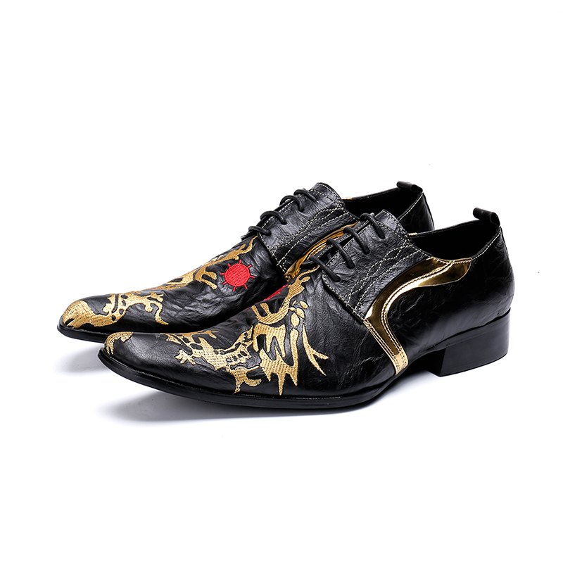black and gold dress shoes for men NA159 Italian Handmade Pointed Toe Mens Weddings, Parties, Office On Insole Material Black Mens Footwear With Metal
