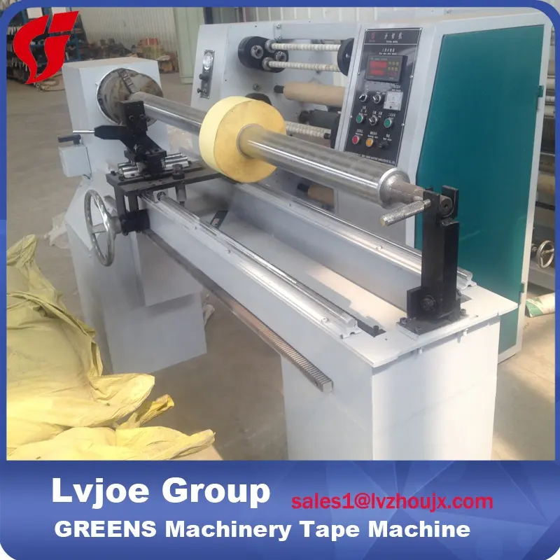 LV-706 Single Shaft Manual Adhesive Tape Roll Cutting Machine  Straight Blade 