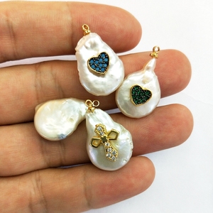 Natürliche einzelne weiße Süßwasser münze Perle Anhänger Charme vergoldet Tropfenform Barock perlen DIY Schmuck Befunde Anhänger Nec