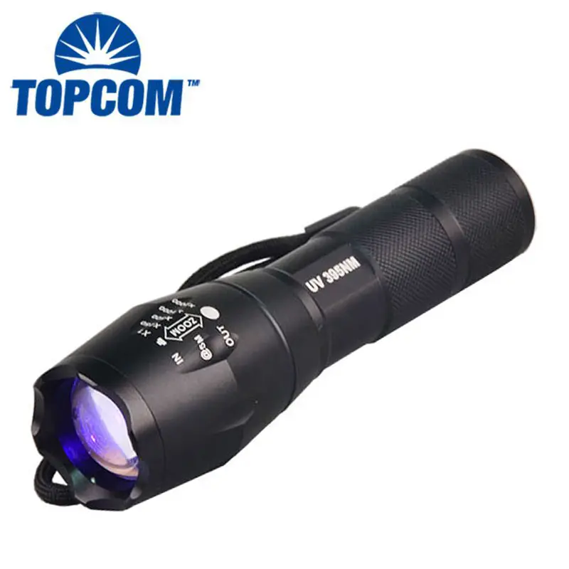 Waterproof UV Flashlight 365nm Purple Light Ultraviolet Flesh Light