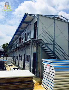 TOPPRE-Maison traditionnelle préfabriquée de type K pour travailleur bon marché, dortoir, cantine, bureau, atelier, panneau sandwich en acier, maison K - Product Image 5