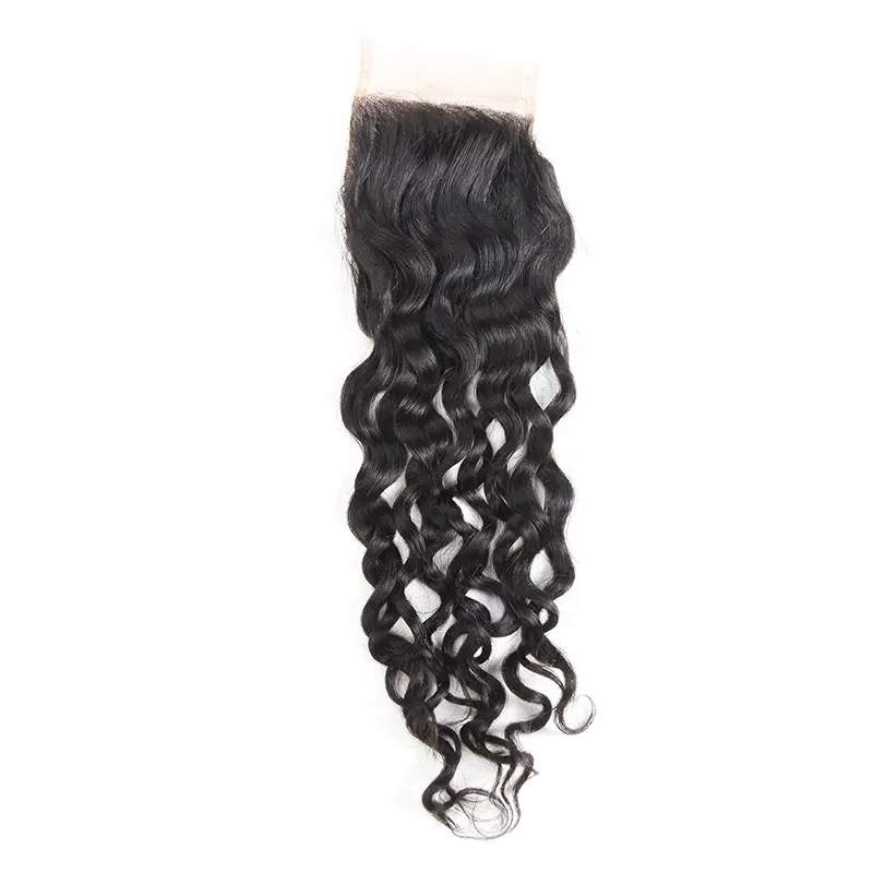 10A Hoogwaardige Dubbele Inslag Onbewerkte Braziliaanse Virgin Remy 100% Human Hair Water 4*4 Full Lace Sluiting Geen shed Geen Tangle
