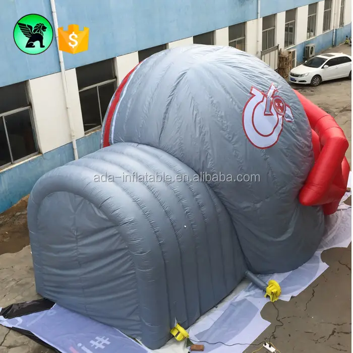 5x8 ग्रे हेलमेट सुरंग Inflatable अनुकूलित घटना सुरंग प्रवेश द्वार के लिए Inflatable फुटबॉल A2377