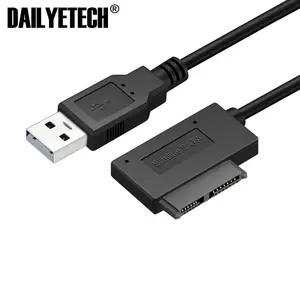 USB 2.0 to Mini Sata II 7+6 13Pin Adapter Converter Cable for Laptop CD/DVD ROM Slimline Drive