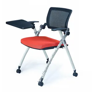 QS-NTC05 Lecture Hall Furniture school furniture fabric training class chair with writing tablet training room chair