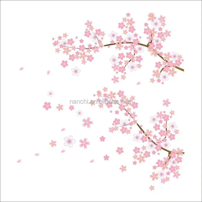 Large Elegant plum Flower Wall Stickers Graceful Peach Blossom Wall Stickers Furnishings Romantic Living Room home decor