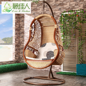 Tre Wicker Mía Gỗ Treo Đu Ghế Sang Trọng Độc Đáo Trang Chủ Trong Nhà Mây, Tổng Hợp Mây OEM Áp Dụng - Product Image 3
