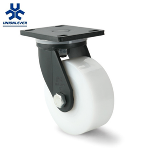 Extra-Heavy Duty Branco Nylon Material Placa Giratória Rodízio Roda Duplo Ball Bearing Móveis Rodízios Customizável OEM - Product Image 3