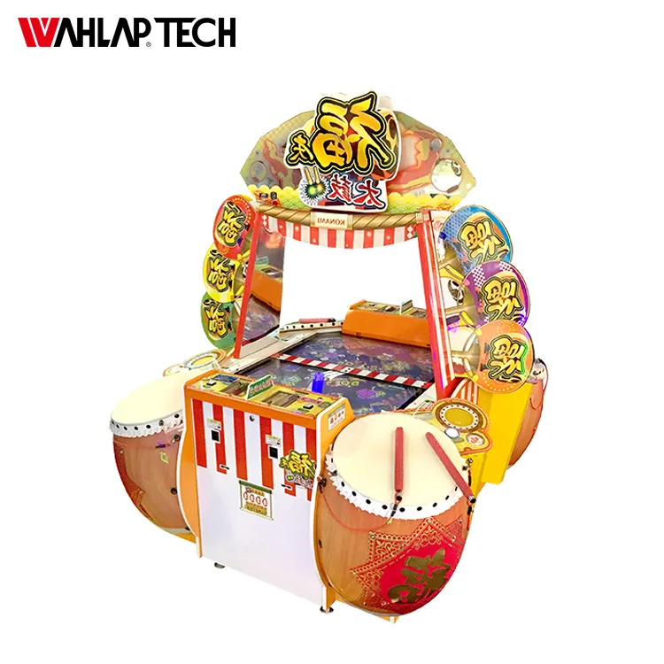 Venta caliente niños moneda operado tambor y el juego de la música de la máquina con billete de lotería