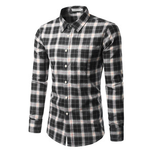 Camicia da Uomo di Design Elegante in Cotone di Alta Qualità a Quadri Flanella Manica Lunga Casual - Product Image 3