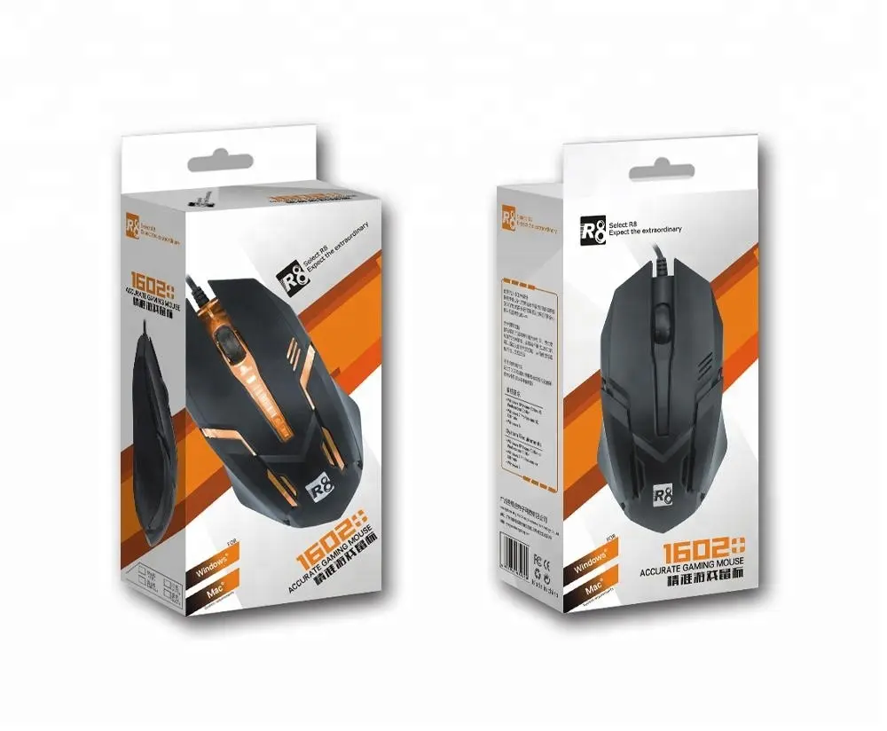 2021 R8สาย Optical Mouse Usb เมาส์เมาส์ Pc 3D ในสต็อก