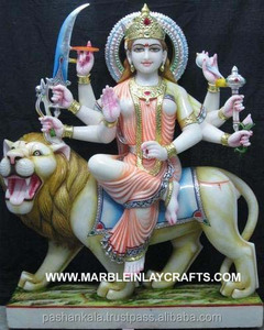 Statue blanche en marbre, Durga Maa huit hnak - Product Image 1