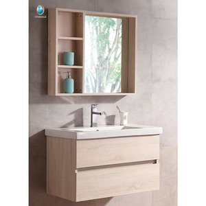 Meubles de salle de bains en bois, Style italien, contreplaqué, taille personnalisée, éviers de salle de bains, miroir vanité