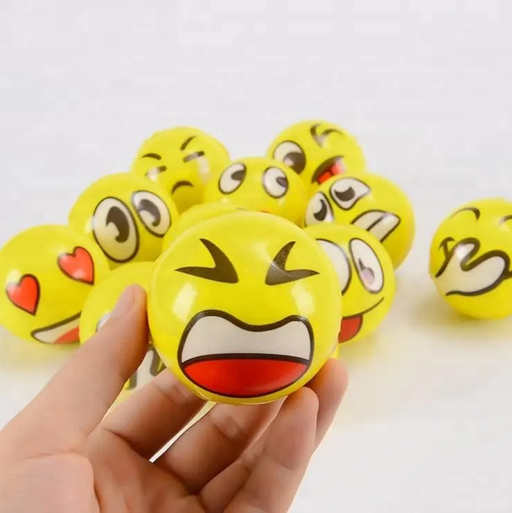 Autism Stemming Speelgoed Squeeze Leuke Smiley Gezicht Anti Stress Reliever Ball